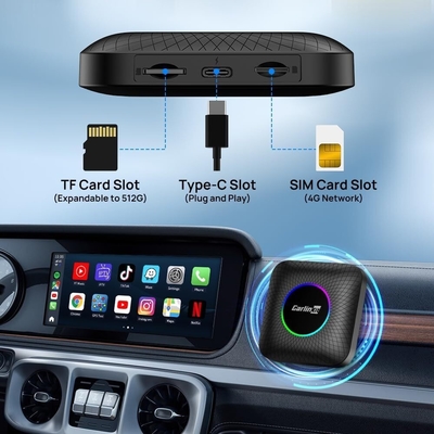 Multi Media New Cpc200 Tbox Ambient Wireless Adapter Carplay Usb 128 Gb Sim Tf Card Slot  Mouse Remote Control Box Carplay Ai Android 13