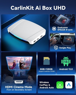 Wireless Adapter Carplay Android Auto Ai Smart Box  Video For Netflix Youtube Carplay Android 13 Tbox UHD SM6225 HDMI 4Gb 64Gb