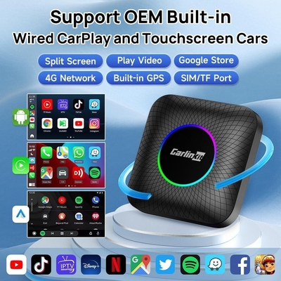 Andriod Box TBox-Ambient Dongle Android 13 SM6225 Wireless Adapter CarPlay  Android Auto  64GB FOTA Upgrade SIM TF Ai Box For YouTube Netflix